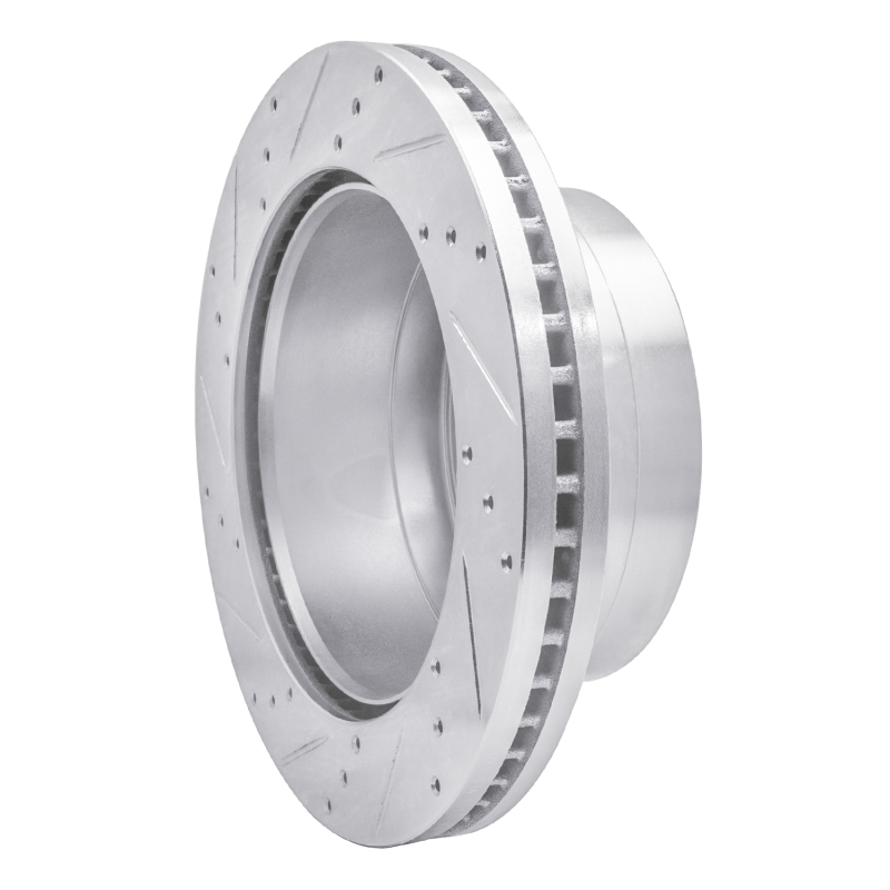 Ford F-350 Super Duty Brake Rotor (1) - Rear Right - R1 Concepts - Drilled & Slotted - Silver - `11-`22